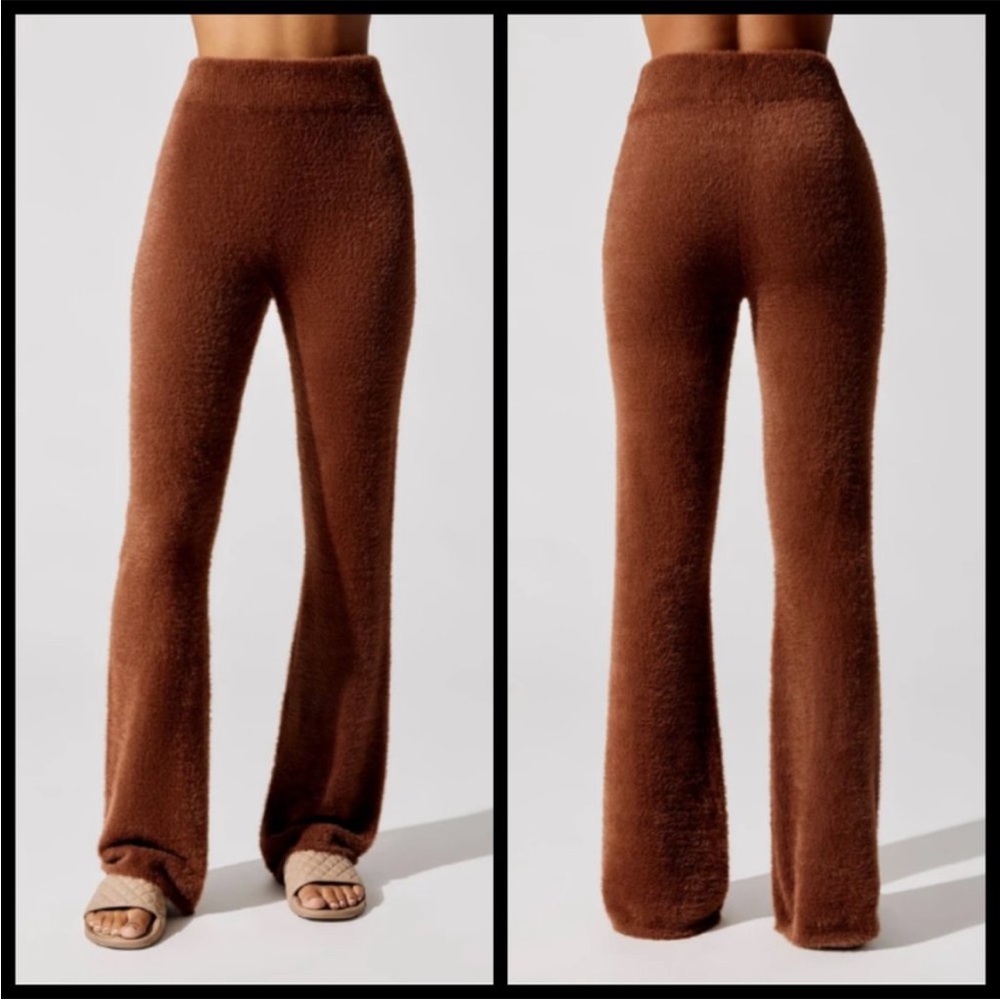 Carbon38 eyelash pant fuzzy brown flare xs